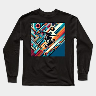 Skate Rhythm: Abstract Velocity Long Sleeve T-Shirt